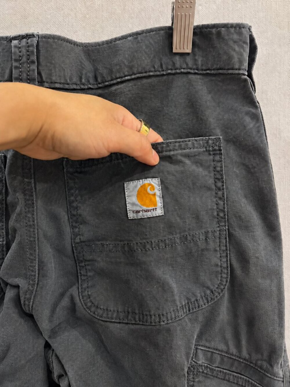 carhartt relaxed fit gray canvas utility work pants 29x30 - Picture 3 of 11